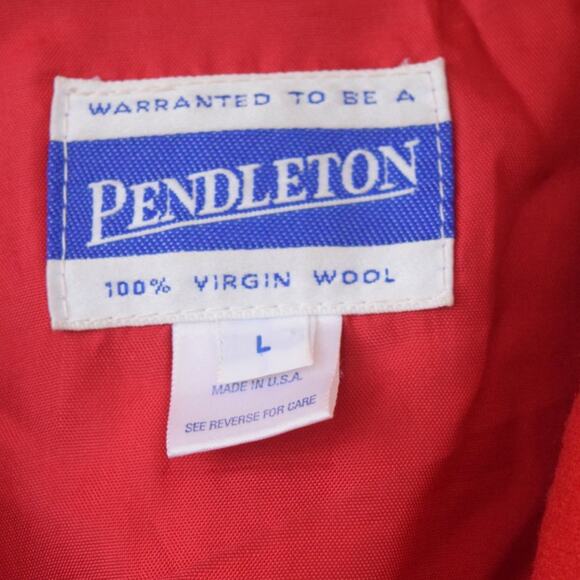 Pendleton Vintage Wool Zip Front Bomber Jacket in Red Oversized - Picture 4 of 10